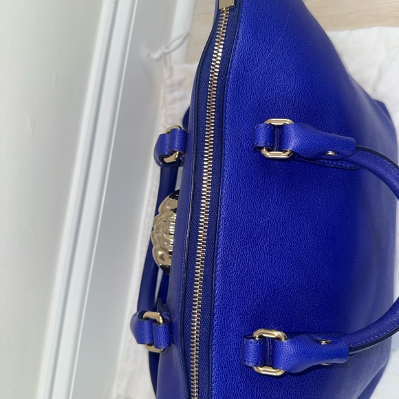 Versace Indigo Blue Medusa Leather Bag - Picture 8 of 9